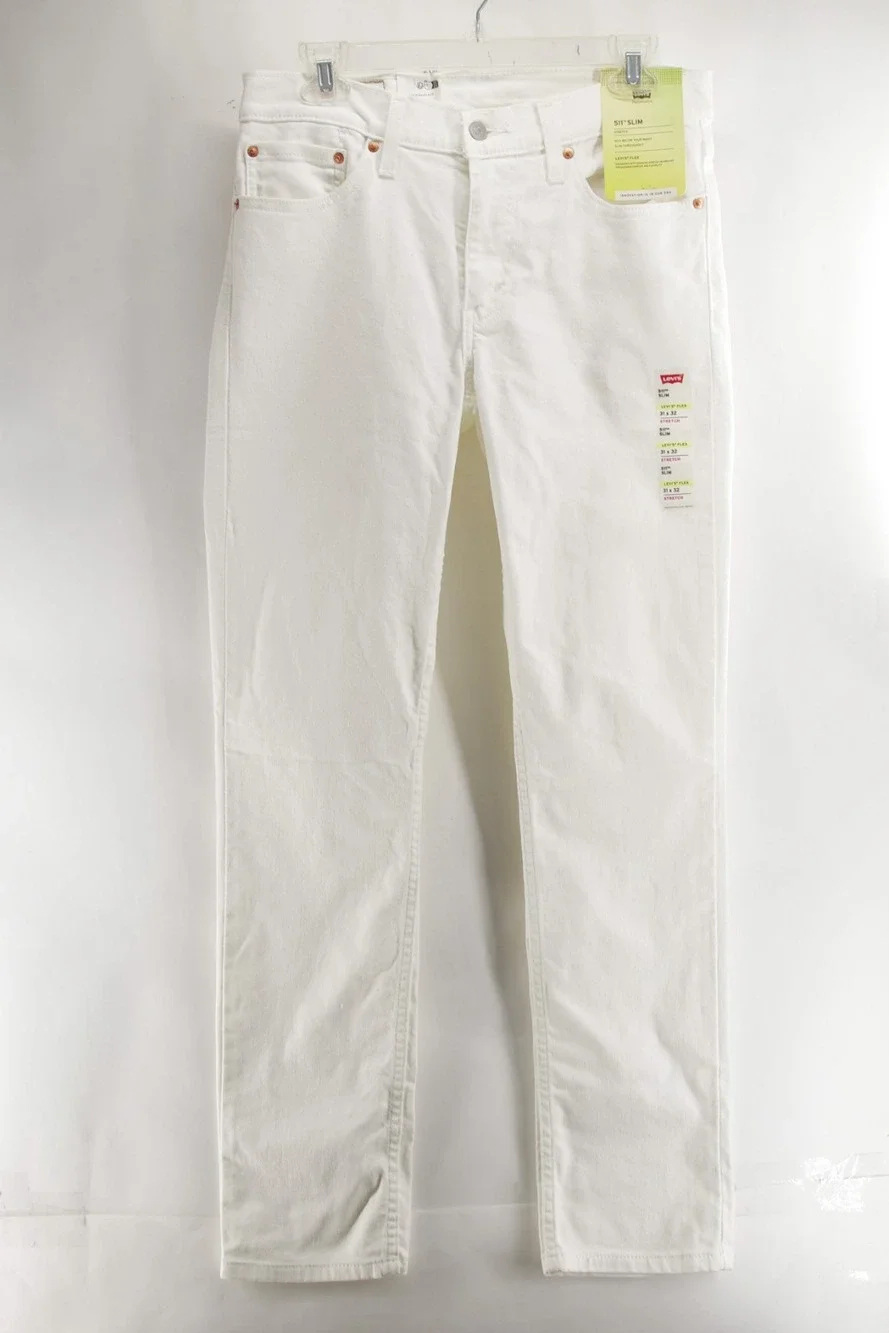 Levi’s 511 NWT Slim Fit Jeans Mens 31x32 White Denim Levi's Flex Stretch Casual